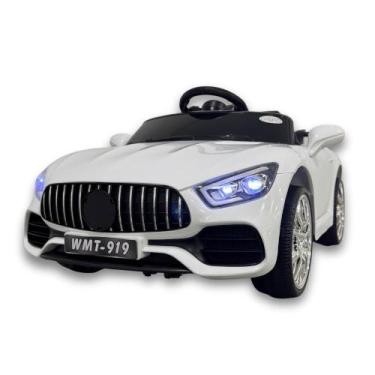 Imagem de Carrinho Elétrico Infantil 6V Super GT Turbo Conversível Branco - Unit