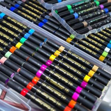 Imagem de Caneta Marcador Acrílica Duas Pontas Kit Com 48 Cores - Happy Marker