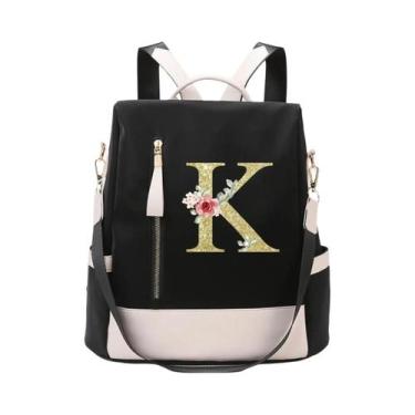 Imagem de Mochila De Viagem Feminina Antifurto De Grande Capacidade Com Estampa 