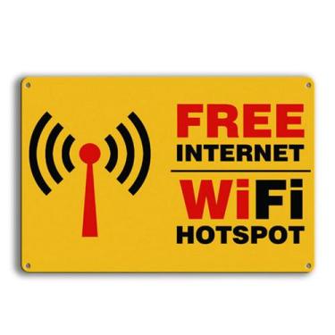 Imagem de Placa de decoração de parede Iron Free Internet WiFi Hotspot 20x30cm -