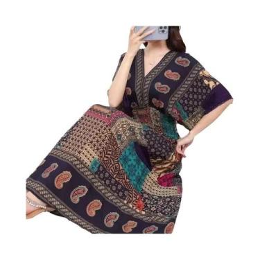 Imagem de Vestido Midi Floral Boêmio Vintage Para Mulheres Com Decote Em V E Cin