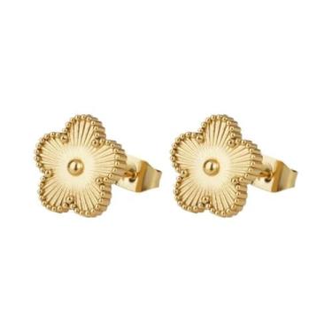 Imagem de Brincos De Flor Em Aço Inoxidável Banhados a Ouro Prateado, Joias Mini