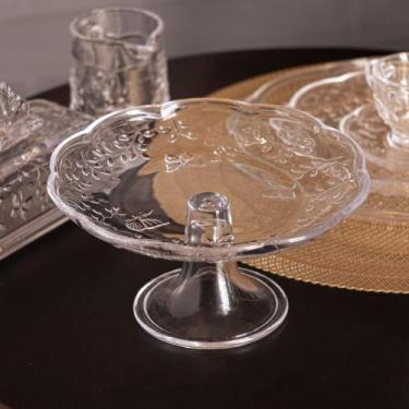Imagem de Prato para Bolo com Pé New Butterfly 19cm x 9cm Cristal - Lyor