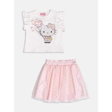 Imagem de Conjunto Infantil Menina Blusa/Saia Tule Momi Hello Kitty-Feminino
