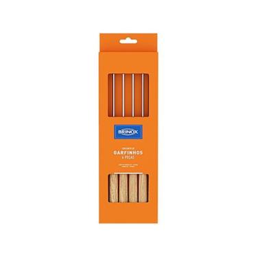 Imagem de Conjunto De Garfos Para Fondue Petisco Brinox Beli 6 Peças Madeira