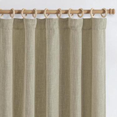 Imagem de Cortinas jinchan Burlap Look 229 cm de comprimento, texturizadas, 2 pa