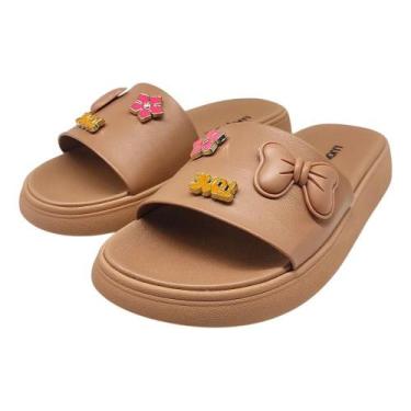 Imagem de Chinelo Moleca Slide Casual Com Emoji, 37, Nude