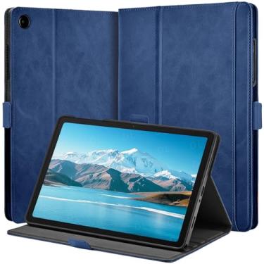 Imagem de AsileCuir Capa feita à mão para tablet Samsung Galaxy Tab A9 Plus/A9+ 5G 2023 SM-X210/SM-X216/SM-X218u com bolso, vários ângulos, fecho magnético, capa fólio de couro vegano, hibernar/despertar