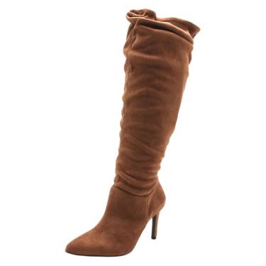 Imagem de Bota Feminina Confortavel Salto Alto Fino Social Bebece
