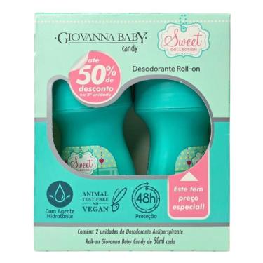 Imagem de Kit 2 Desodorante Roll-on Candy 48h Vegano Giovanna Baby 50ml Cada