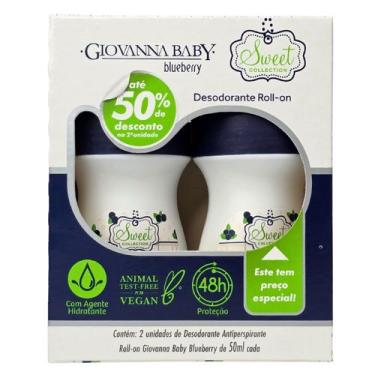 Imagem de Kit 2 Desodorante Roll-on Blueberry 48h Vegano Giovanna Baby 50ml Cada