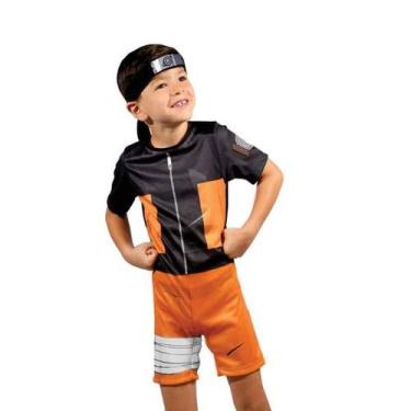 Imagem de Fantasia Infantil Premium Naruto Roupa Original com Faixa - Super Magi