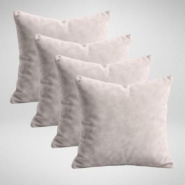 Imagem de Kit 4 Capas Almofadas 50x50cm Decorativas Com Ziper Invisivel Suede Lu