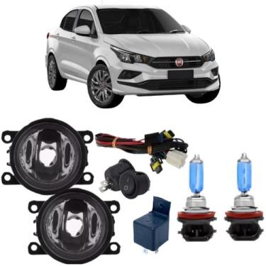 Imagem de Kit farol de milha auxiliar neblina fiat cronos 2017 2018 2019 2020 20