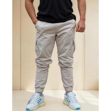 Imagem de Calça Cargo Jogger Unissex NIV DENIM - Streetwear, Bolsos Laterais, Es
