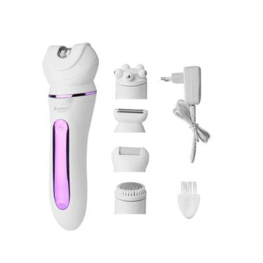 Imagem de Depilador Elétrico Feminino 5em1 Kit Limpeza Da Pele Km-7936