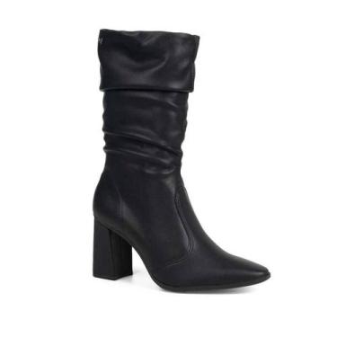 Imagem de Bota Mississipi Bico Fino Salto Bloco Feminina - Preto - 35, Preto, 35