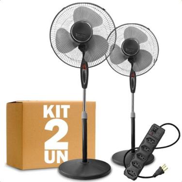 Imagem de Kit com 2 Ventiladores de Coluna 127V 45W 3 Pás com Altura Ajustável a