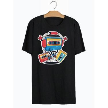 Imagem de Camiseta Estampada Frente Fita Cassete Musica Vintage Old School - CWB
