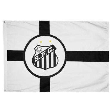 Imagem de Bandeira Oficial Licenciado Santos 2 panos duplaface 0,90x1,30m JC Ban
