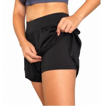 Imagem de Shortinho Duplo Short Fitness Feminino Academia Musculação - Banho de 
