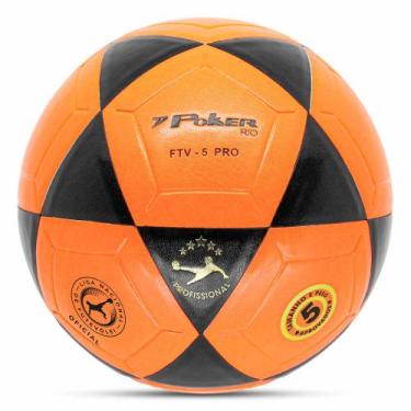 Imagem de Bola de Futevolei Vulcanizada PU Rio - Poker, Laranja