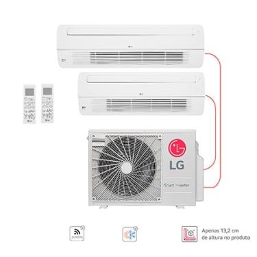 Imagem de Ar condicionado Multi Split Inverter 2 ambientes ( 1via 1X 9.000BTUS, 1X 18.000BTUs) Quente/Frio WiFi integrado - E2Q2102.OBS