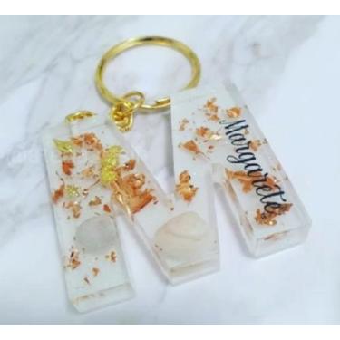Imagem de Chaveiro Personalizados 26 Letras Pendente Para Mulheres Resina Chavei