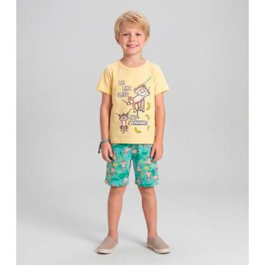 Imagem de Pijama Infantil Masculino Brilha No Escuro Kappes Amarelo, 2, Amarelo