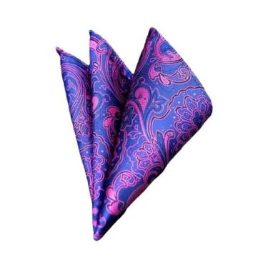 Imagem de Lenço De Bolso Masculino Em 41 Cores, Estampas Xadrez, Poá E Paisley, 
