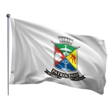 Imagem de Bandeira do Município de Patrocínio Uma Face Estampada Tamanho 90x128c