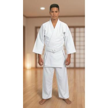 Imagem de Kimono Infantil Jiu Jitsu/Judô Branco + Faixa - Congratulations Store