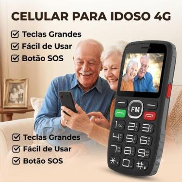 Imagem de Celular Para Idoso 4G Teclas Grandes Volume Alto Botão SOS Dual Chip R