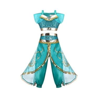 Imagem de Fantasia De Princesa Jasmine Para Meninas, Lâmpada Mágica De Aladdin, 