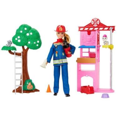 Imagem de Playset Barbie Profissões Bombeira Mattel - 16 Peças