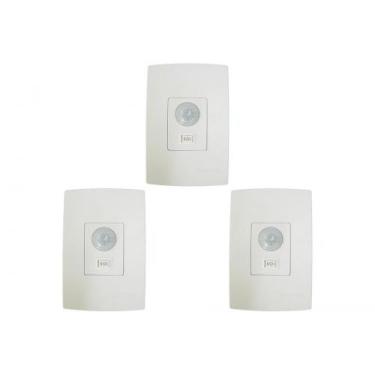 Imagem de Kit C/3 - Sensor Qualitronix Parede Embutir Foto 180 Com .
