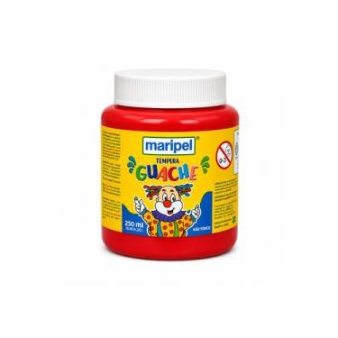 Imagem de Tinta Guache Escolar Lavável Branco 250ml Maripel -, Vermelho