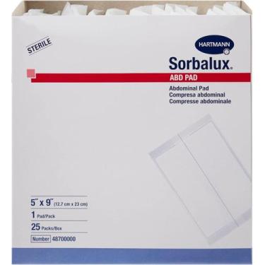 Imagem de Compressa Abdominal Sorbalux 13x23 cm Pacote com 25 Unidades Branco