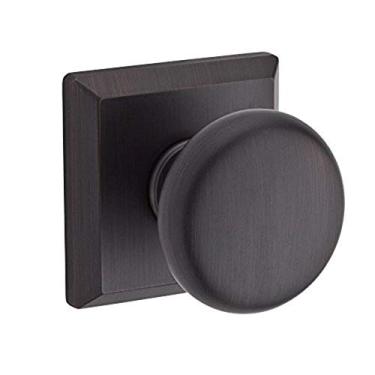 Imagem de Baldwin PSROUTSR112 Passagem de Reserva Redonda com Rosa Quadrada Tradicional em Acabamento Bronze Envelhecido
