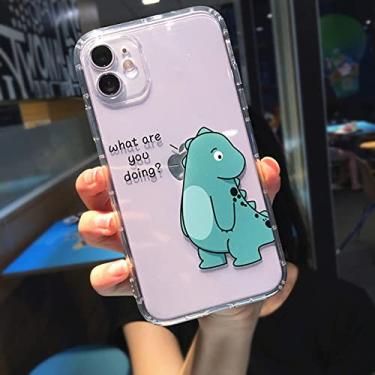 Imagem de Cartoon Cute Dinosaur Capa de telefone transparente para iPhone 13 11 Pro Max 12 mini X XR XS Max 7 8 Plus Tampa transparente, Grande dinossauro, para iPhone 7Plus