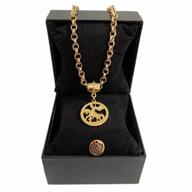 Imagem de Colar Feminino Elo Português Grosso 6mm São Jorge Dourado
