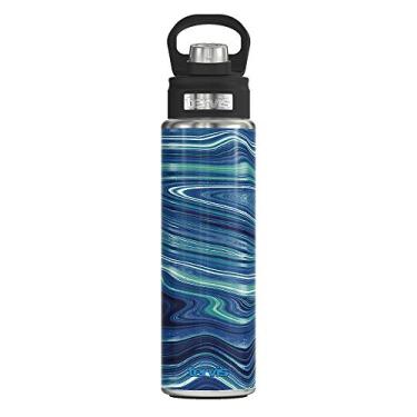 Imagem de Tervis Copo térmico Aqua Agate com parede tripla mantém as bebidas frias, garrafa de boca larga de 680 ml, aço inoxidável