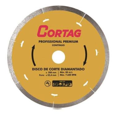 Imagem de Disco De Corte Diamantado Contínuo Profissional Premium 200mm Cortag.