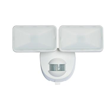 Imagem de Heath Zenith HZ-7161-WH Heathco Luz de segurança alimentada por bateria, Sensor de 180 graus, 400 lúmens, lâmpada de LED, 120 vac, 60 Hz, branca