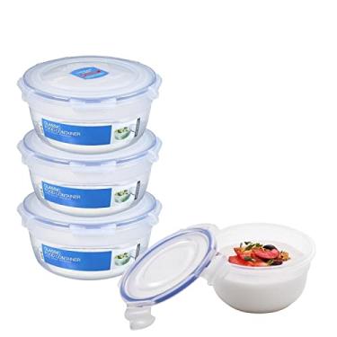 Imagem de Kit Jogo 3 potes hermético redondo porta papinha bebê sem BPA freezer micro ondas Lock&Lock 250mL
