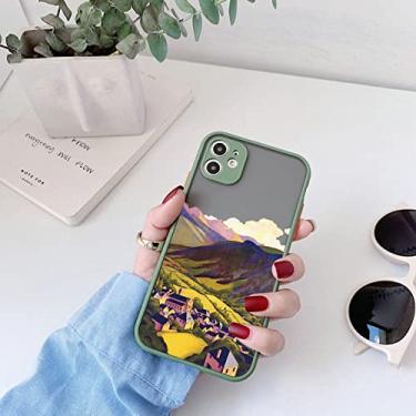 Imagem de Capa de telefone pintada à mão para iphone x xs max xr capa de cenário capa dura à prova de choque para iphone 6s 7 8 plus se 2 12 13 11 pro max, matcha sjfj 1, para iphone13 pro max