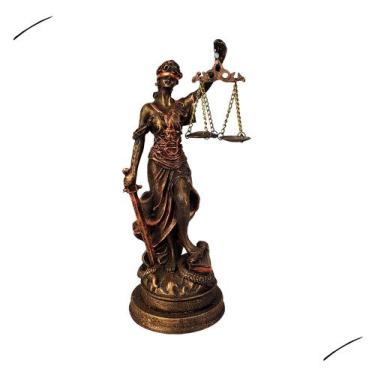 Imagem de Estátua Direito Themis Deusa Justiça Tamanho Pequeno Balança - Empório