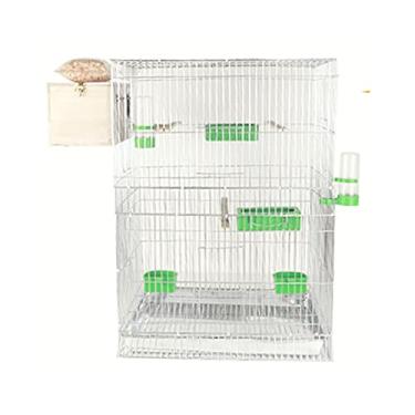 Imagem de KIZQYN Gaiolas de pássaros grandes para papagaios periquito, gaiola de pássaro de metal de polvo para casa de pássaros elevada ninho de pássaros gaiola de voo
