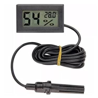 Imagem de Termo-higrômetro Preto Digital Higrômetro Chocadeira Uso Geral