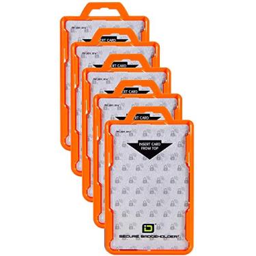 Imagem de ID Stronghold – Bloqueio RFID Suporte de crachá seguro – Duolite 2 Porta-cartão – Carbonato de poliéster – Suporte de crachá de plástico rígido resistente – Moldado e montado nos EUA – Aprovado pela FIPS 201, Laranja, 5 - Count